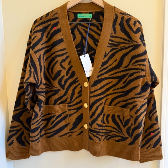 Clare V Sweaters - Clare V OSCAR CARDIGAN NWT retail $395
Brown & Black Zebra Merino Wool